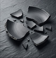 Broken pottery shards